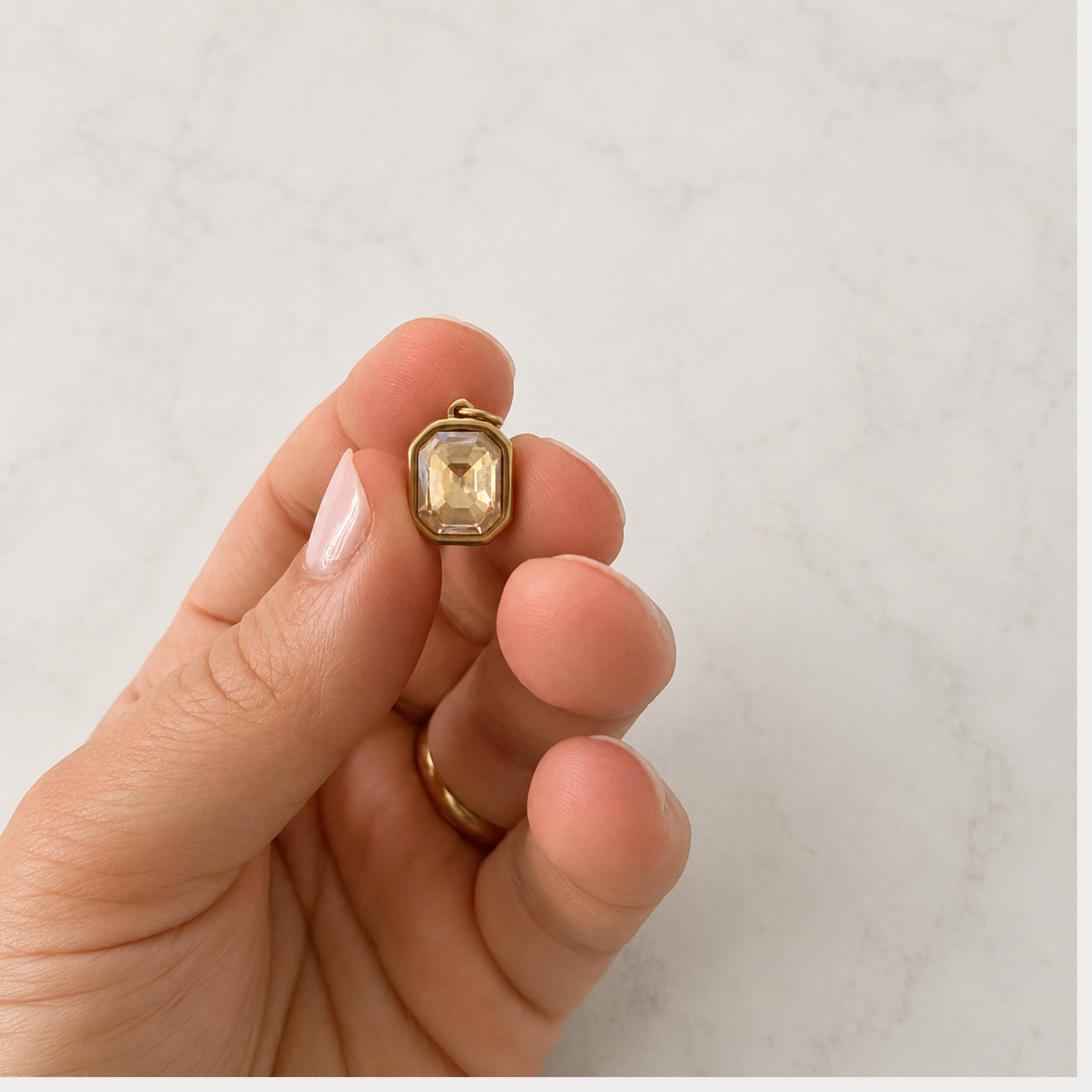 The Champagne Crystal Charm