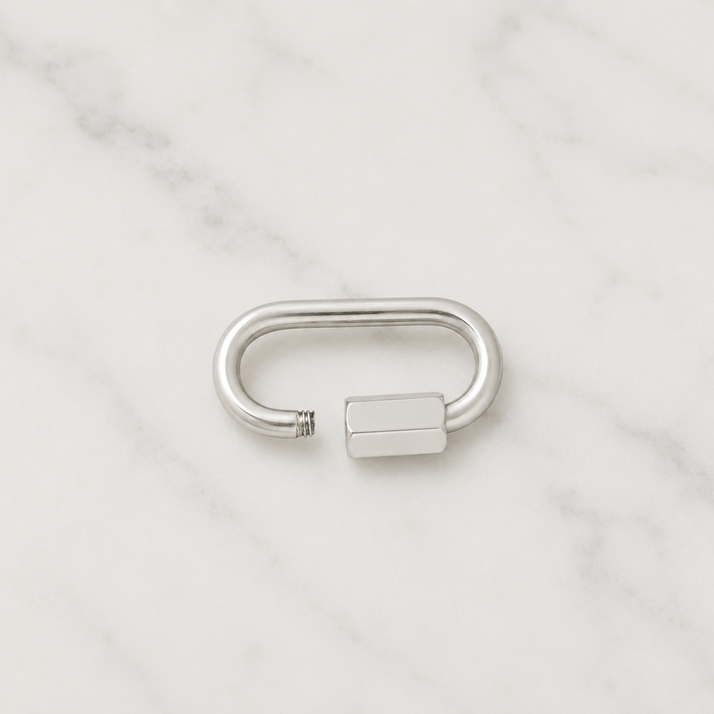 The Charm Bar – Hochwertiger, personalisierbarer Schmuck aus 18K PVD vergoldetem 316L Edelstahl. Wasserfeste Halsketten, Charms und Armbänder für einzigartige Kombinationen – jeder Charm erzählt deine Geschichte. Mini Karabiner. Karabiner Charm. 