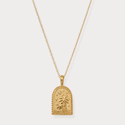 The Charm Bar – Hochwertiger, personalisierbarer Schmuck aus 18K PVD vergoldetem 316L Edelstahl. Wasserfeste Halsketten, Charms und Armbänder für einzigartige Kombinationen – jeder Charm erzählt deine Geschichte. Palmen Kette.
